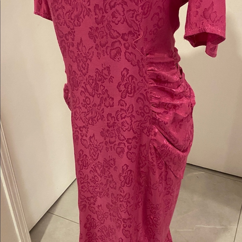 Ell-Jay of Montreal Vintage 1980’s midi Length Pink Rayon Dress Size Small - Picture 5 of 17
